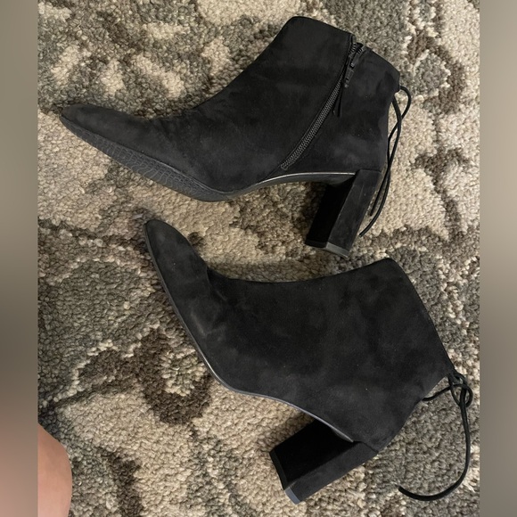 Stuart Weitzman Black Suede Booties 8.5M - Picture 5 of 10
